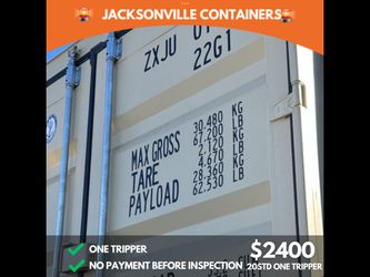20 STD ONE TRIPPER Shipping Container JACKSONVILLE - Guaranteed Condition - Pay at pickup