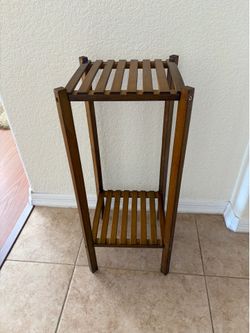 Two-Tier Bamboo Plant Stand
