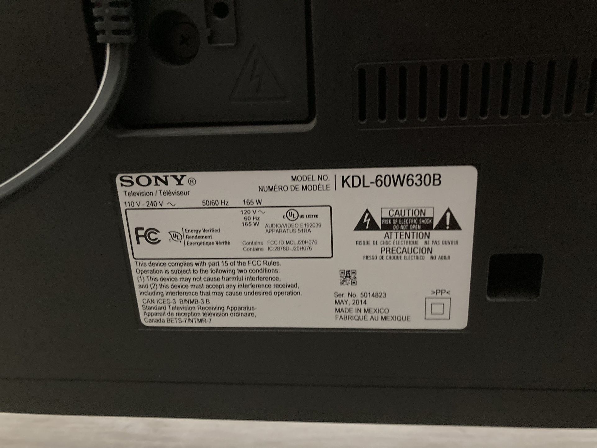 Sony Bravia 60" Smart TV KDL60W630B (60 Inch) for Sale in Tustin, CA