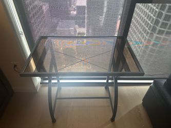 Glass Top Metal Frame End Table