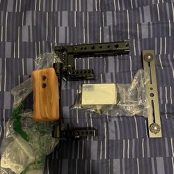 CAMVATE CAMERA Cage Top Handle Wood Grip & NICEYRIG Vlog Selfie Mirror Camera  