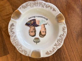 Vintage ashtray with Prince Rainier III and Princess Grace of Monaco