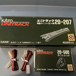 Kato N Scale Unitrack E. Turnout #4 Left with extras