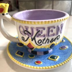 Adorable Mary Engelbriet - Queen Mother Ceramic - Mini Cup & Saucer / Candle Holder