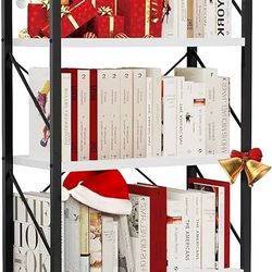 YITAHOME 5 Tiers Bookshelf, Classically Modern White Bookshelf, Book Rack, Storage Rack Shelves in Living Room/Home/Office, Books Holder Organizer for