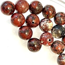 Lot Of 22 Poppy Jasper Beads