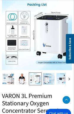 VARON 3L Premium Stationary Oxygen Concentrator Serene 3