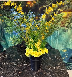 Very Pretty Over 2Ft Tall Handmade Faux Flower Plant.  Fun to look at.  Please check out my other items.