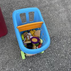 Kids Shopping Cart With Food 