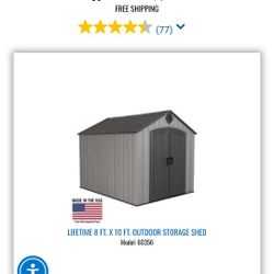 LIFETIME  8 X 10 PREMIUM ROUGHCUT EDITION VINYL SHED EXCELLENT CONDITION FOR $1499 FREE DELIVERY AND   SET UP