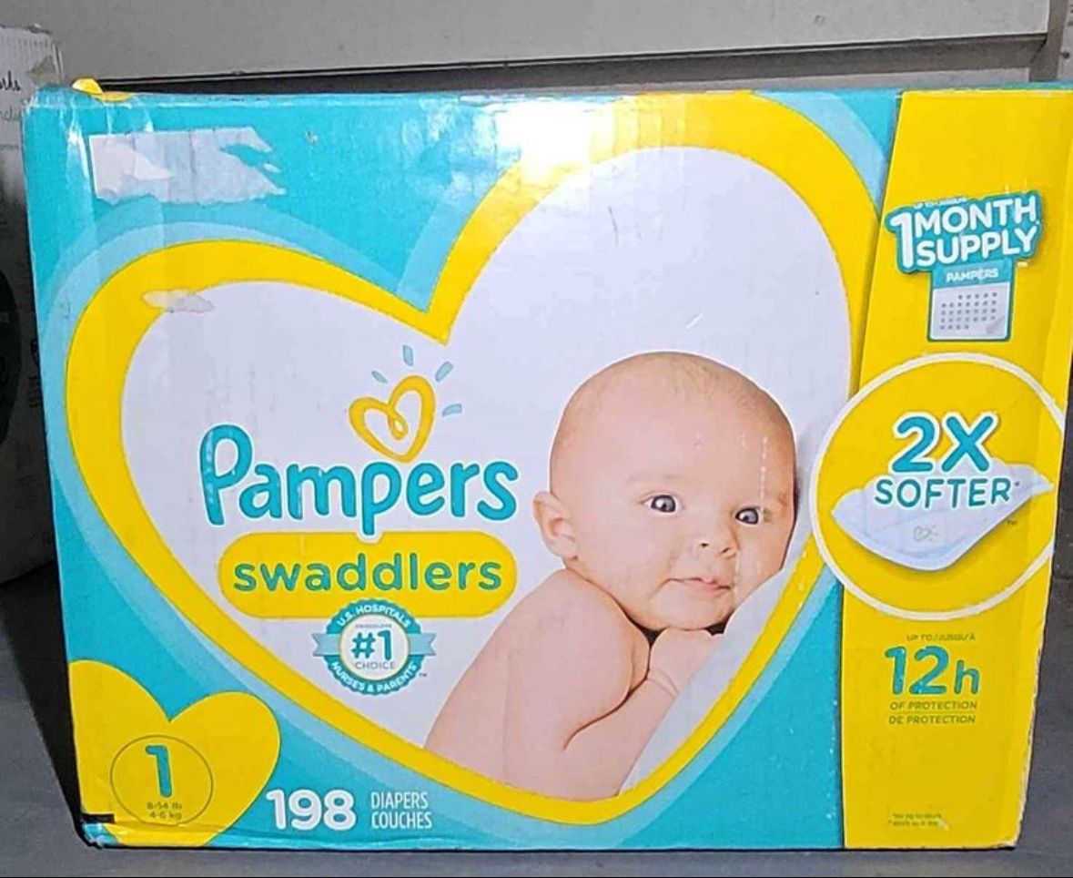 Pampers Swaddlers Size 1/198 count