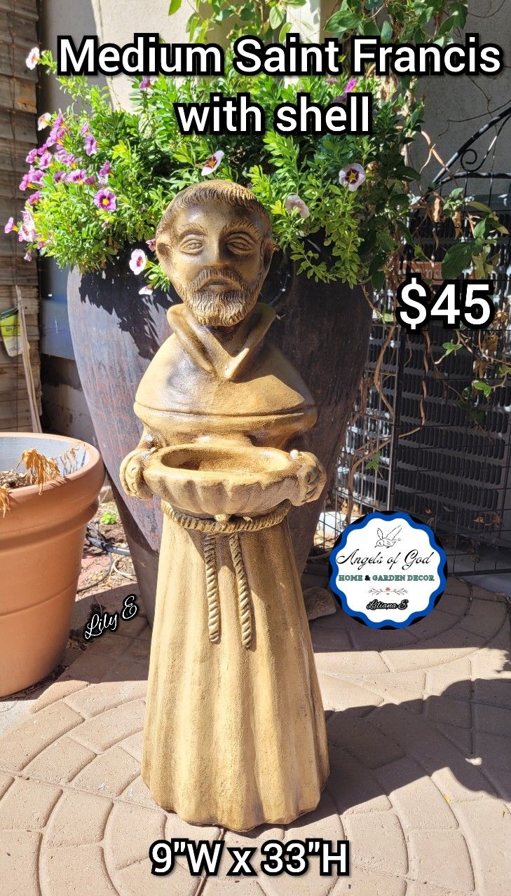 Medium Saint Francis With Shell
