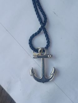 Silver Anchor Pendant Necklace