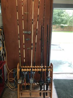Multiple fishing rods and reels