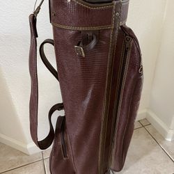 Ajay Vintage Golf Bag Made of Brown, Lizard-Embossed Leather Beautiful