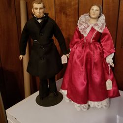 Vintage Abe & Mary Todd Lincoln Figurines