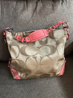 Coach Tan/Pink Carly Shoulder Bag