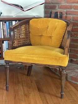 Vintage Velvet Wooden Chair