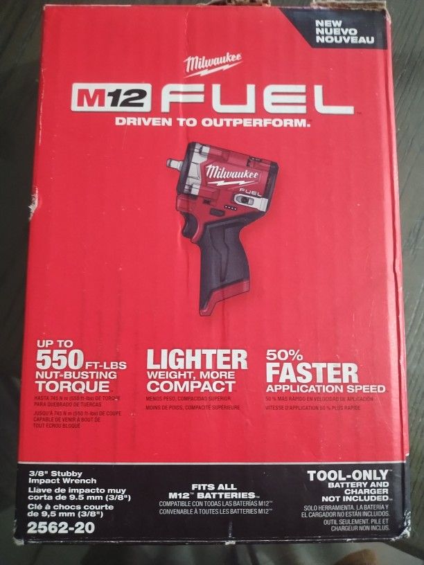 MILWAUKEE M12 3/8 STUBBY IMPACT