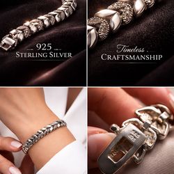 Vintage Leaf Sterling Silver Bracelet