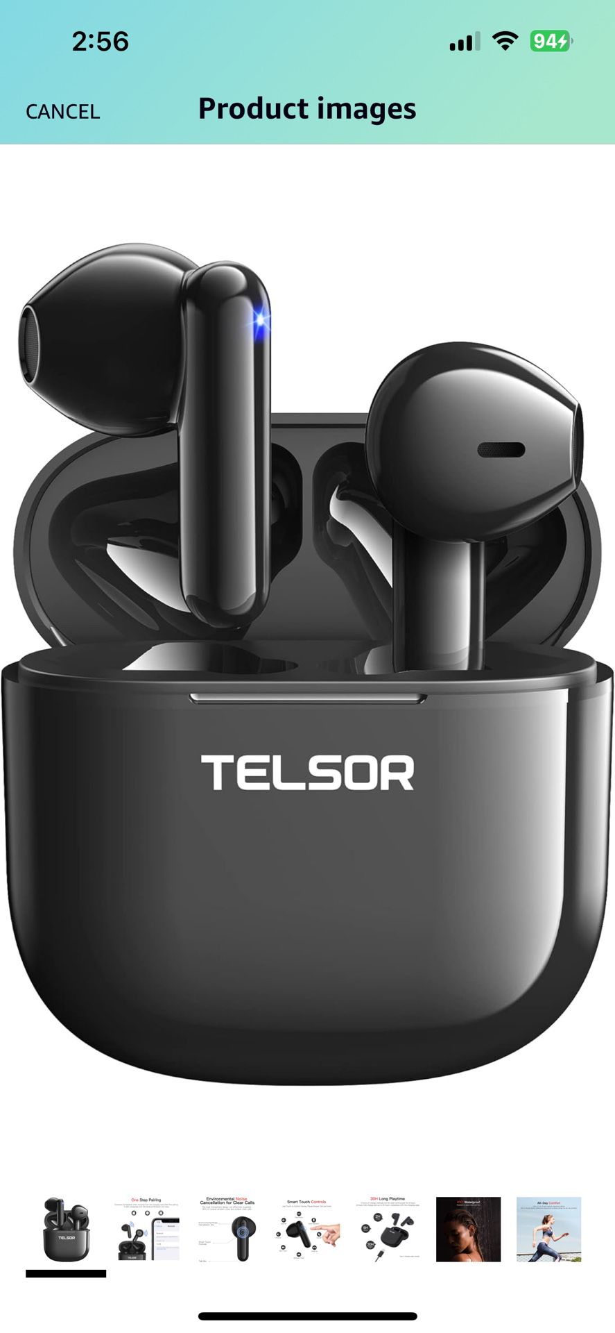 TELSOR Wireless Earbuds for iPhone, Touch Control Stereo Sound Bluetooth Earphones Noise Canceling Earbuds Wireless for Calls, 30H Playtime, IPX7 Wate