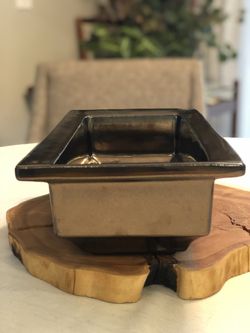 Vintage Haeger Large Ceramic Planter Iridescent Copper Metallic Tone Bonsai 12”