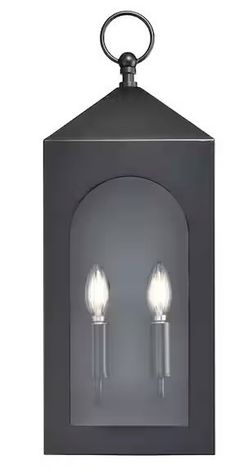 Bratton 2-Light 9.29 in. Wide Powder Coated Black Outdoor Wall Lantern with Clear Glass NEW! PRICE DROP!