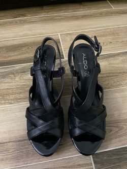 ALDO size 40. Black wedges. Worn once.