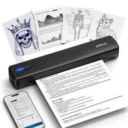 Portable Printer, D810 Inkless Bluetooth Thermal Printer Wireless for Travel, Compatible with iOS, Android, Laptop, Supports 8.5"x11" US Letter for Of