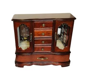 Cherry Finish Wooden Design Jewelry Organizer