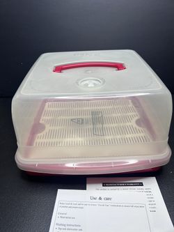 Lock & Lock cake / pie storage carrier container - red - new