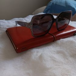Women's Jimmy Choo Sunglasses Glitter Embelished Square Frame 