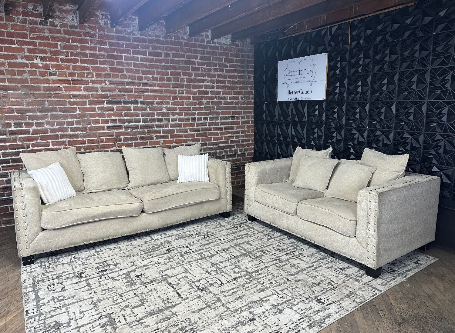 Delivery Available beige sofa loveseat couch set
