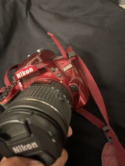 Nikon D D3400 24.2MP Digital SLR Camera - Red w/ 18-55mm Lens