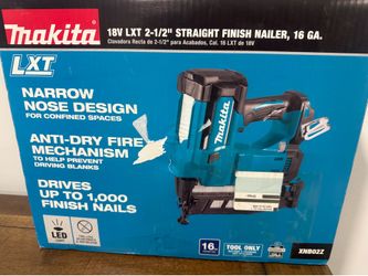 Makita 18V LXT Lithium-lon Brushless Cordless 2-1/2 in. Straight Finish Nailer, 16-Gauge (Tool Only)