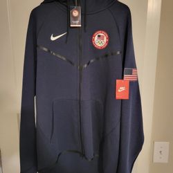 Nike Team USA Tech Fleece Hoodie Blue XL