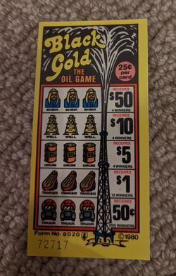 Vintage Middle East Oil Themed Pull Tabs Pickle Cards Lottery Tickets