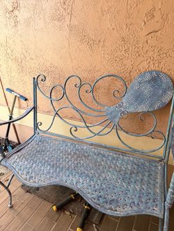 Metal entry garden bench