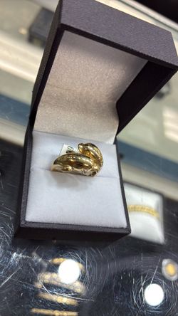 Gold Tone Dolphin Statement Ring
