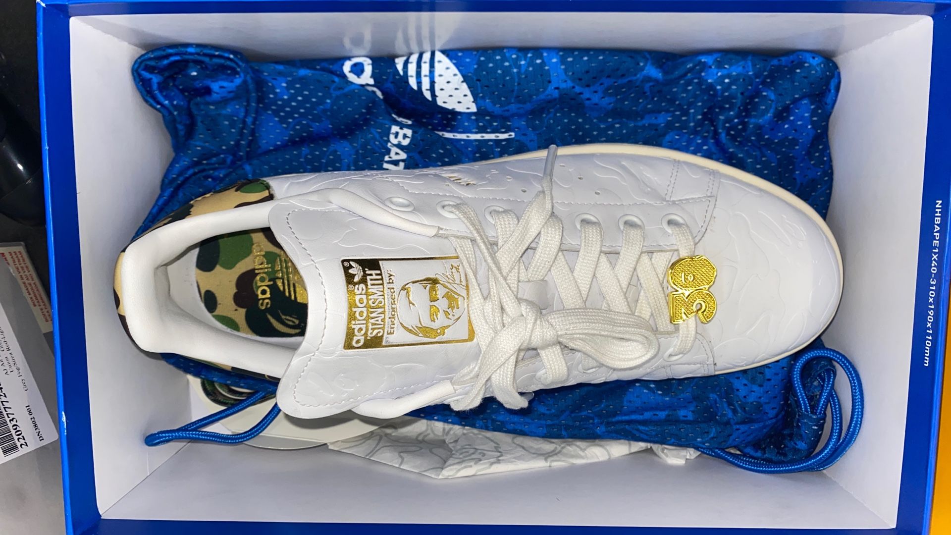 Bape\ Adidas White Camo Shoes 