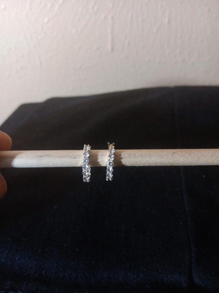 925 Sliver Diamond Earrings 