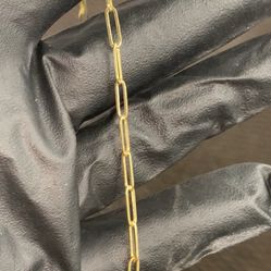 10k Paperclip Bracelet 