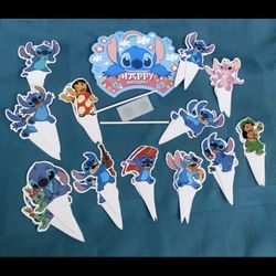 Lilo And Stitch Birthday Party Cake Topper With Cupcakes Toppers (24)