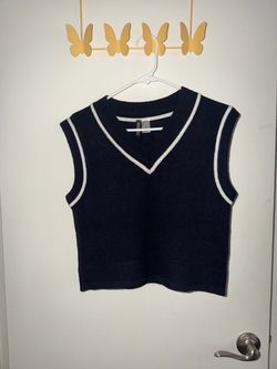 h&m dark blue sweater vest -xs