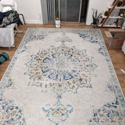 Bodrum Turkish Area Rug 10ft X 14ft With Rug Mat 