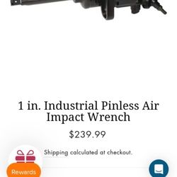 Central Pneumatic 1 In Industrial Pinless Air Impact Wrench 