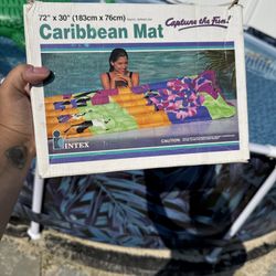 Rare Vintage 1992 NEW Intex Inflatable Caribbean Mat Pool Raft Beach Float