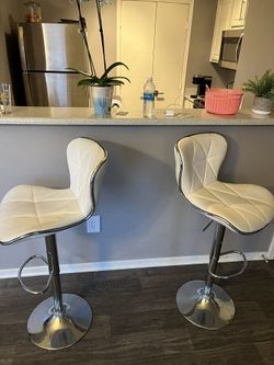 White Leather Stools