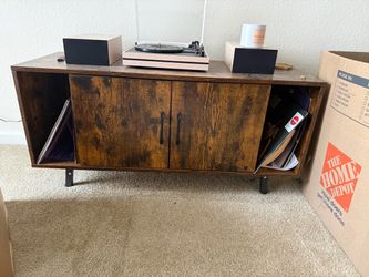 Rustic Brown Media Console with Storage ( record player not included)