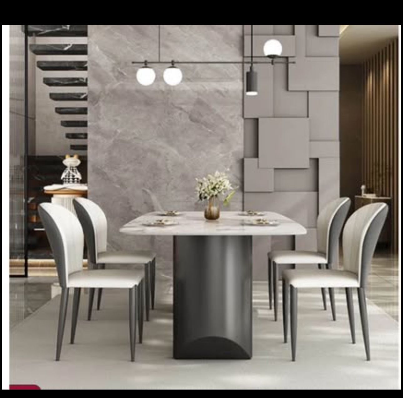 Modern Sintered Stone Gold And Silver Dining table-pick up 3/8 or 3/9